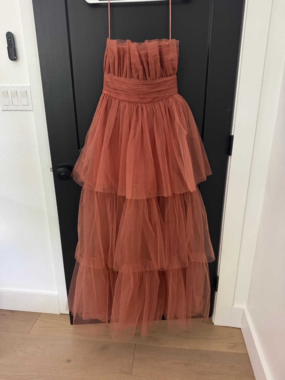 ASOS Rust Tiered Tulle Maxi Dress